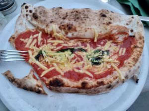 Mezalluna vegana (Margarita and Calzone)  at Origano Campo de' Fiori in Rome