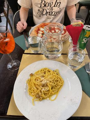 Vegan traditional pasta dishes, pizza, and even desserts! I had the vegan carbonara and the vegan tiramisu   at Origano Campo de' Fiori in Rome