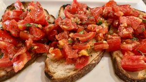 bruschetta pomodoro  at Origano Campo de' Fiori in Rome