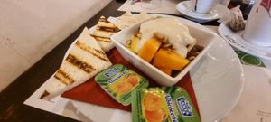 Vegan breakfast (come with orange and hot drink as well) at Origano Campo de' Fiori in Rome