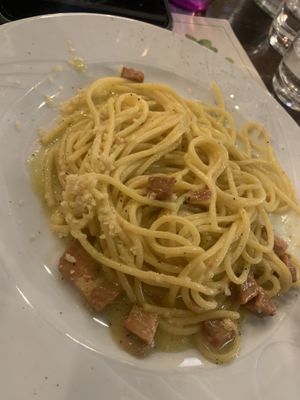 Vegan carbonara   at Origano Campo de' Fiori in Rome
