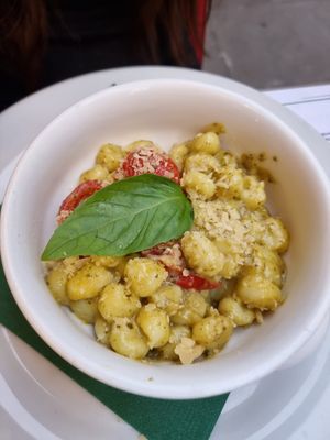 Vegan Pesto gnocchi (great) at Origano Campo de' Fiori in Rome