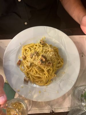 VEGAN CARBONARA SPAGHETTI  at Origano Campo de' Fiori in Rome