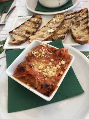 Vegan lasagna  at Origano Campo de' Fiori in Rome