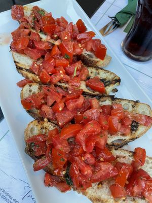 Bruschetta  at Origano Campo de' Fiori in Rome