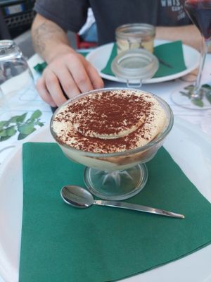 Vegan tiramisu at Origano Campo de' Fiori in Rome