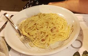 Carbonara yum at Origano Campo de' Fiori in Rome