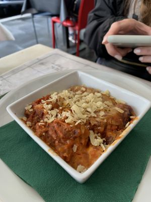 vegan lasagna  at Origano Campo de' Fiori in Rome