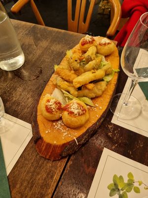 Fritto misto vegano at Origano Campo de' Fiori in Rome