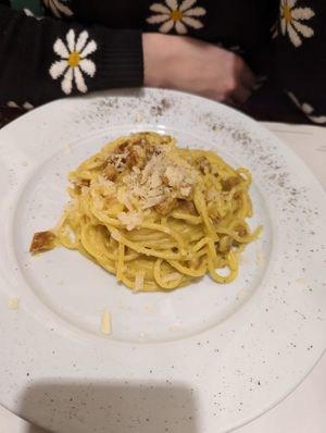 Carbonara at Origano Campo de' Fiori in Rome