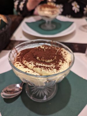 Vegan tiramisu at Origano Campo de' Fiori in Rome