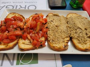 Vegan bruschetta at Origano Campo de' Fiori in Rome