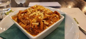 Vegan lasagna at Origano Campo de' Fiori in Rome