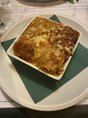 Lasagna  at Origano Campo de' Fiori in Rome