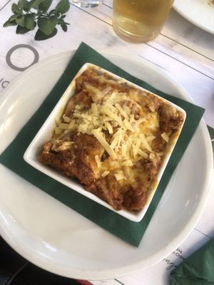Vegan lasagne (bigger than it looks!)  at Origano Campo de' Fiori in Rome