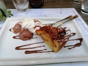 Great soy cream with a delicious apple pie (amazing pastry) at Origano Campo de' Fiori in Rome