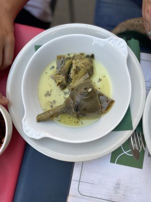 Roman style artichoke  at Origano Campo de' Fiori in Rome