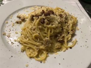 Vegan carbonara   at Origano Campo de' Fiori in Rome
