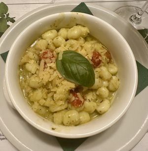 Vegan basil gnocchi  at Origano Campo de' Fiori in Rome