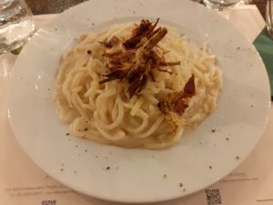 tonnarelli cacio e pepe at Origano Campo de' Fiori in Rome