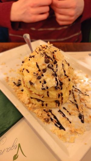 Vegan mille feuille custard dessert at Origano Campo de' Fiori in Rome