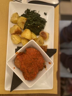 Polpette con patate e verdura   at Origano Campo de' Fiori in Rome