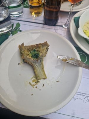 Carciofo alla romana - we shared it at Origano Campo de' Fiori in Rome