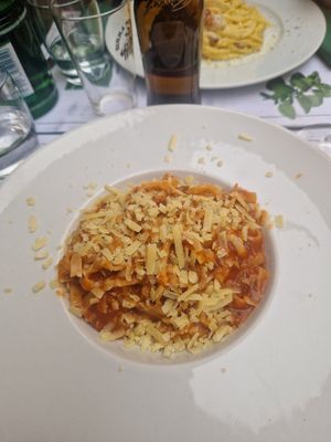 Fettucine al ragu di Seitan at Origano Campo de' Fiori in Rome