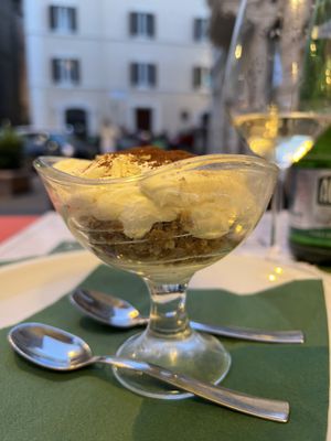 Vegan tiramisu   at Origano Campo de' Fiori in Rome