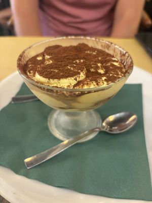 Vegan tiramisu  at Origano Campo de' Fiori in Rome