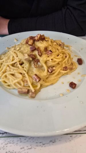 Vegan Carbonara at Origano Campo de' Fiori in Rome