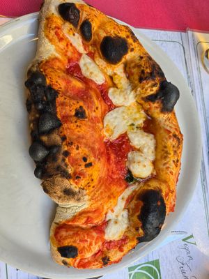 Half pizza half calzone at Origano Campo de' Fiori in Rome