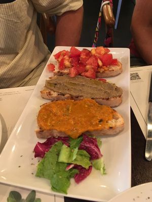 Vegan bruschette  at Origano Campo de' Fiori in Rome