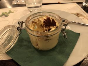 Vegan tiramisu  at Origano Campo de' Fiori in Rome