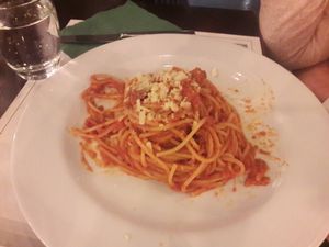Spaghetti al ragù di seitan at Origano Campo de' Fiori in Rome