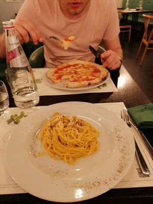 Vegan carbonara!! Definitely worth the try! at Origano Campo de' Fiori in Rome