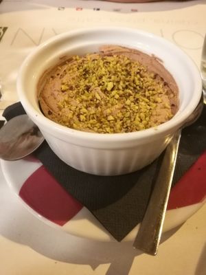 Chocolate mousse at Origano Campo de' Fiori in Rome