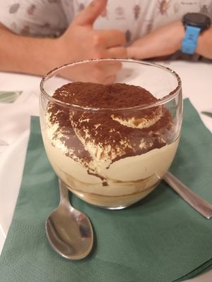 Vegan tiramisu at Origano Campo de' Fiori in Rome