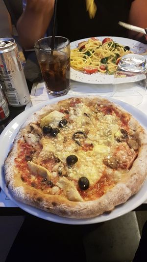 Vegan pizza cappriciosa. Delicious! at Origano Campo de' Fiori in Rome