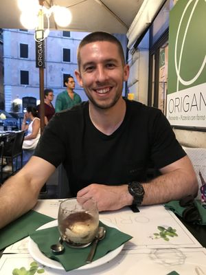 tiramisu dessert at Origano Campo de' Fiori in Rome