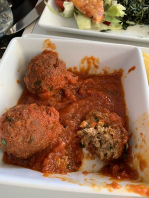 Vegan meatballs with tomato sauce  at Origano Campo de' Fiori in Rome