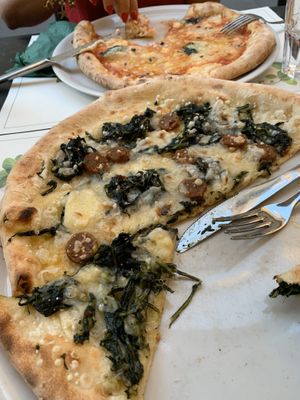 Pizza Origano and pizza Margherita (vegan) at Origano Campo de' Fiori in Rome