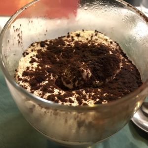 Vegan tiramisu  at Origano Campo de' Fiori in Rome