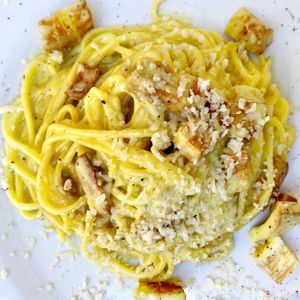 Vegan Carbonara - Amazing at Origano Campo de' Fiori in Rome