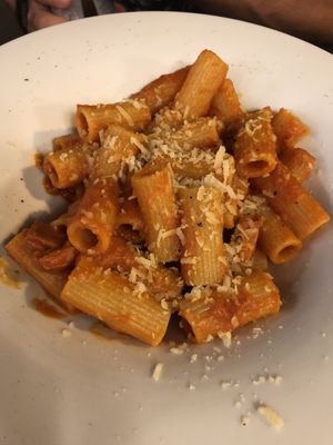 Vegan pasta All’amatriciana at Origano Campo de' Fiori in Rome