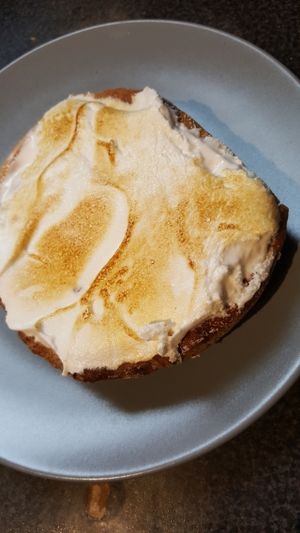 Tartelette rhubarbe meringue at Boulangerie Ghysens in Herstal