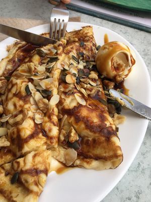 Sweet gluten-free pancake  at Noah's Ark in La Gomera