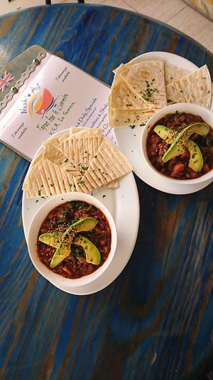 Chilli sin carne at Noah's Ark in La Gomera