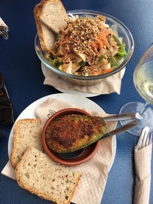 Filled avocado and avocado salad  at Noah's Ark in La Gomera