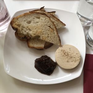 The (tahini based) vegan foie gras with fig chutney at Delice & Sarrasin in New York City